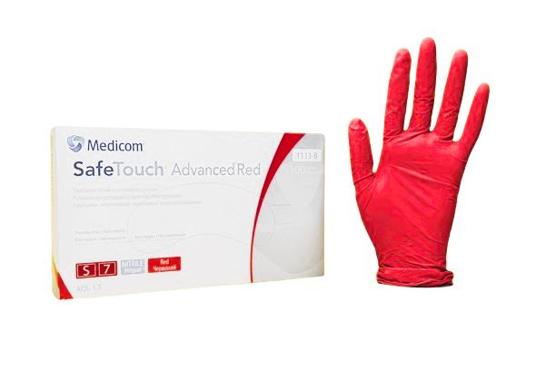 Рукавички оглядовi нiтриловi текстуровані без пудри нестерильні SafeTouch® Premium™ Red (розмір L) (500 пар/ящ.)